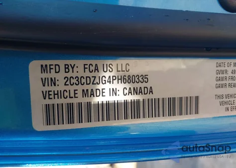 2023 Dodge Challenger Gt from USA, damaged, VIN 2C3CDZJG4PH680335